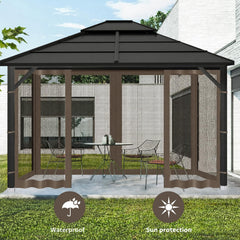Installation of Iheqard gazebo mosquito netting on a patio