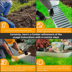 Installation of LAVEVE metal garden edging with rubber hammer
