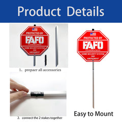 Installation of Poicrm FAFO Security Sign in a garden