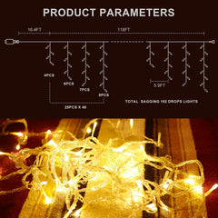 Installation of TOPPORTED LED Icicle Lights on a fence