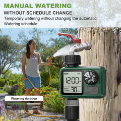 Installation of XinFuture water timer on a garden faucet