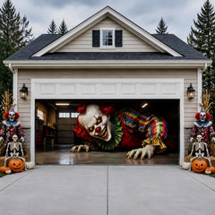 Installation process of Halloween garage door decoration
