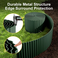 Installation process of Land Guard garden edging in a flower bed