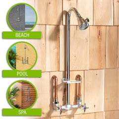 Installation view of Homewerks Outdoor Shower Kit