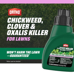 Instructions for using Ortho Chickweed, Clover & Oxalis Killer