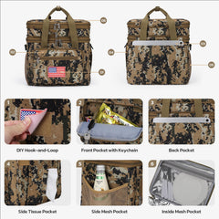 Interior view of Maelstrom lunch box with multiple pockets