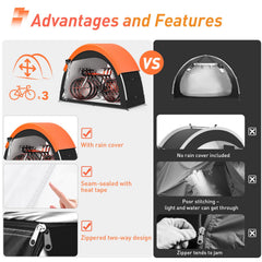 Interior view of PZT Bike Tent showcasing storage space