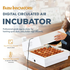 Internal view of the Farm Innovators 2450 Incubator with egg tray