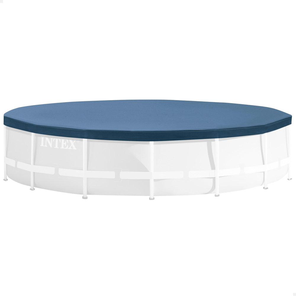 Intex 12FT Round Pool Cover in blue with rope ties