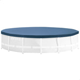 Intex 12FT Round Pool Cover in blue with rope ties