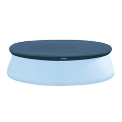 Intex 8ft Round Pool Cover front view with blue colour
