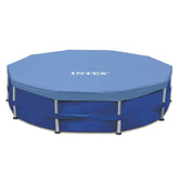 Intex Pool Cover for 15ft Round Pools, Gray front view