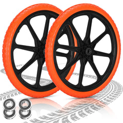 Iococee 20x1.95" flat free tire front view, orange