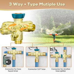 IPOW 3 Way Splitter attached to a faucet
