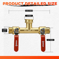 IPOW Garden Hose Splitter demonstrating water flow capabilities