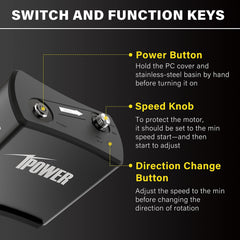 iPower Electric Spinner showing the brushless DC motor
