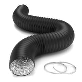 iPower Flexible 6 Inch 8 Feet Aluminum Ducting Hose in black