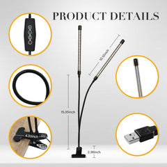 iPower LED Grow Light Strips showing flexible neck and clamp
