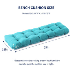 IPYNBAP Outdoor Bench Cushion side view with tufted design