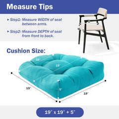 IPYNBAP Outdoor Chair Cushion Teal side view with straps