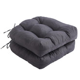 IPYNBAP Outdoor Chair Cushions Set of 2 Dark Grey front view