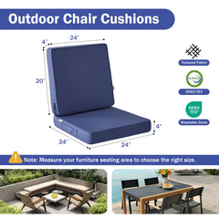 IPYNBAP Outdoor Seat Cushion 24x24 inch with back cushion