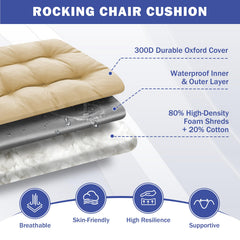 IPYNBAP Rocking Chair Cushion 18x18 and 28x18 dimensions