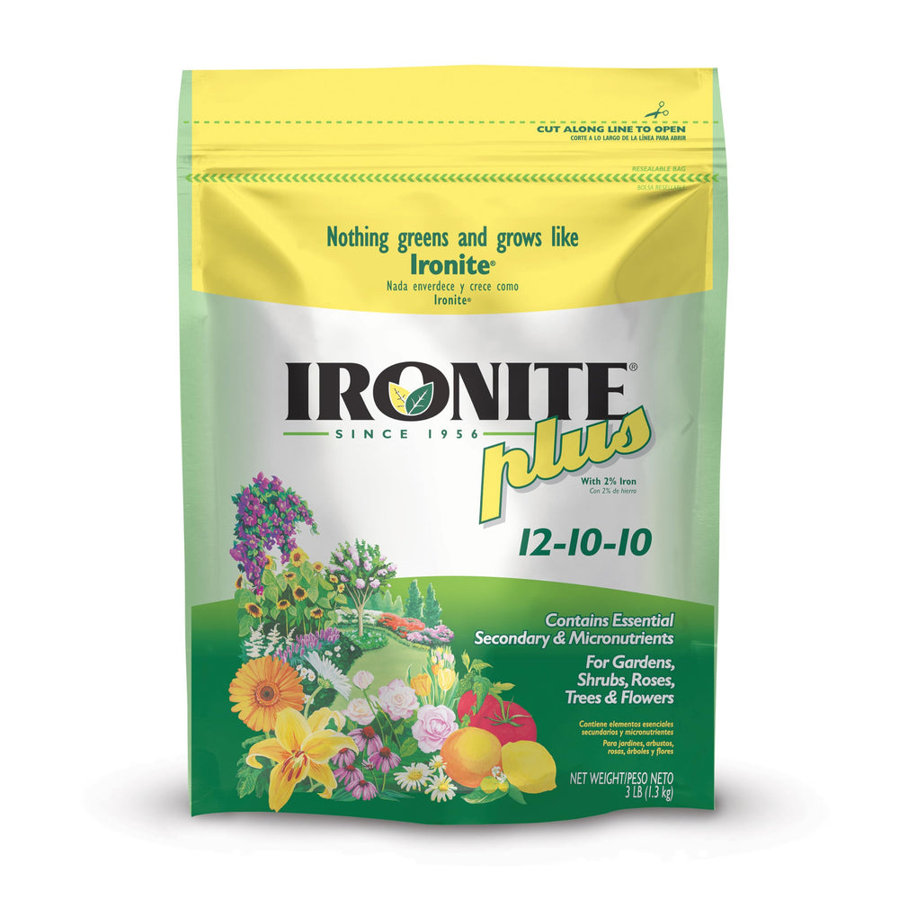 Ironite Plus Shrubs, Trees Plant Food Granular 12-10-10 3 lb front view