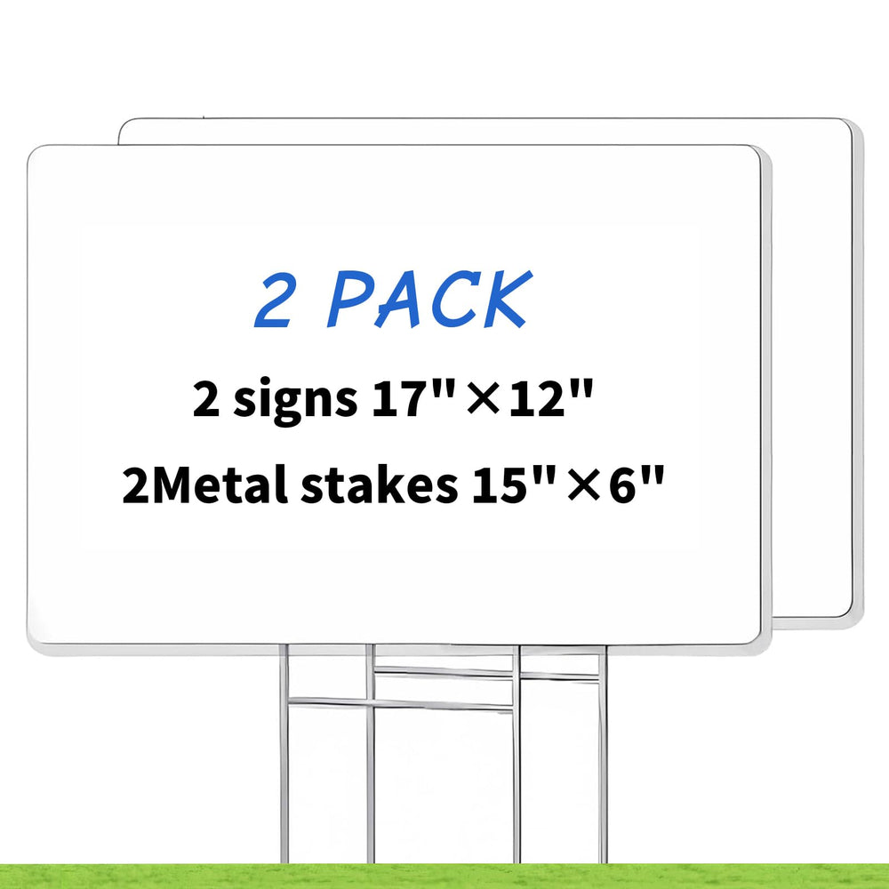 ISDGER Blank Yard Signs with H-stakes, 17 x 12 inches, front view