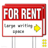 ISIYHCC 2 Pack For Rent Sign front view with bold writing space