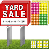 ISIYHCC 5-Pack Yard Sale Signs with Metal Stakes front view