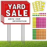 ISIYHCC yard sale signs kit with reusable signs and price stickers
