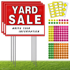 ISIYHCC yard sale signs kit with reusable signs and price stickers