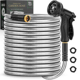 Itsonestep 50 FT stainless steel garden hose front view