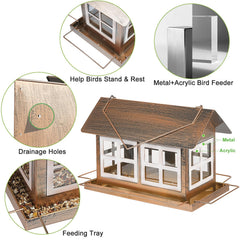 IWNTWY Bird Feeder side view highlighting durable iron material