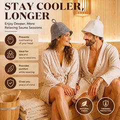 JaGely Sauna Hats, gray and white side view