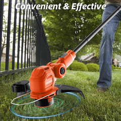 JAGROM string trimmer in action trimming grass