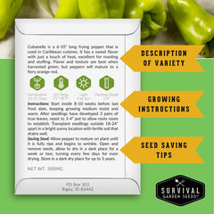 Jalapeño seeds from SURVIVAL GARDEN SEEDS