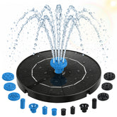 Jbobbju 3.5W Solar Fountain Pump front view with nozzles