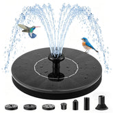 Jbobbju Floating Solar Fountain Pump front view with spray nozzle