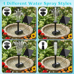 Jbobbju solar fountain installed in a bird bath