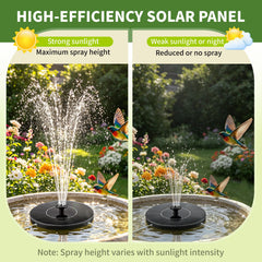 Jbobbju Solar Fountain installed in a garden pond