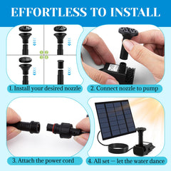 Jbobbju Solar Fountain Pump in use in a garden pond