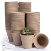 JERIA 100-Pack 3.15 Inch Peat Pots with plant labels
