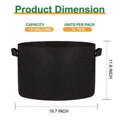 JERIA 15 Gallon Grow Bags stacked for easy storage