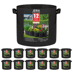 JERIA 25 Gallon Grow Bag front view with clear design
