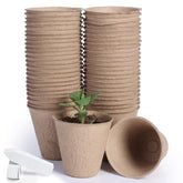 JERIA 50-Pack 3.15 Inch Peat Pots with plant labels