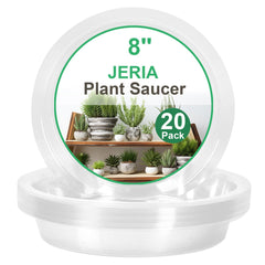 JERIA 8 Inch Clear Plant Saucer front view