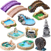 Jetec mini water well fairy garden accessories set including multicolour pieces