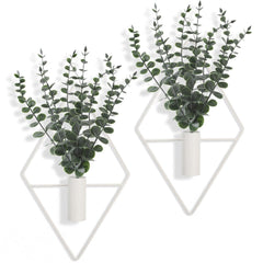 Jexine Hanging Artificial Planters set of 2 in matte white